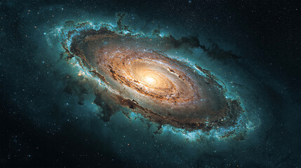 Epic Spiral Galaxy in Deep Space &ndash; Cosmic Nebula Stars and Astrophotography Universe Scene