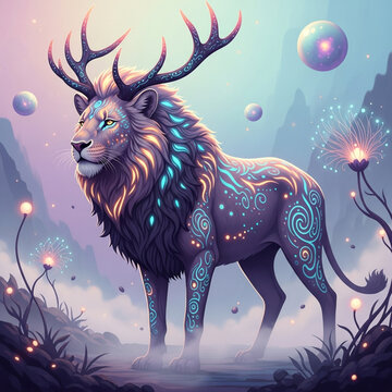 majestic lion illustration