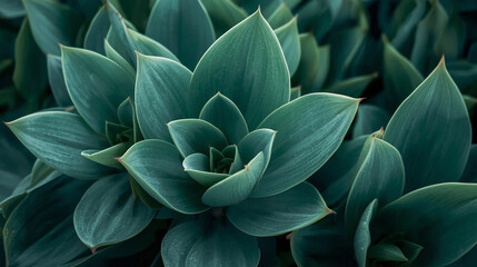 Green Succulent Leaves Close-Up with Natural Texture and Soft Lighting
