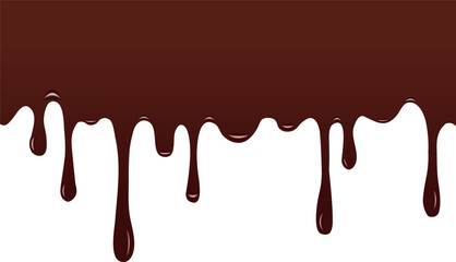 Melting chocolate syrup dripping down, isolated on a pure white background, sweet. isolated on white background