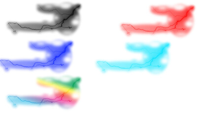 Naklejka premium Abstract heat map of a human body colorful vector illustration for medical or scientific presentation isolated on white background