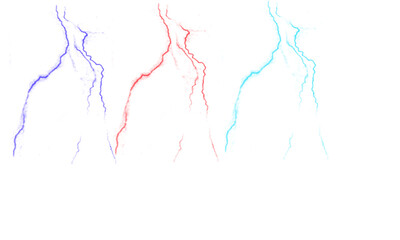 Set of colorful lightning bolt illustrations vector design element for weather concepts isolated on white background