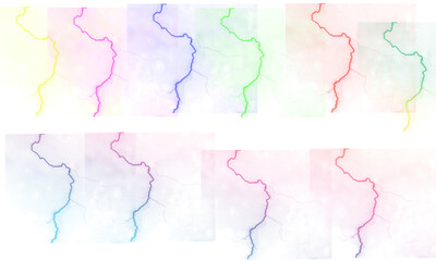 Abstract lightning bolt collection colorful vector illustration on white background design element for creative projects