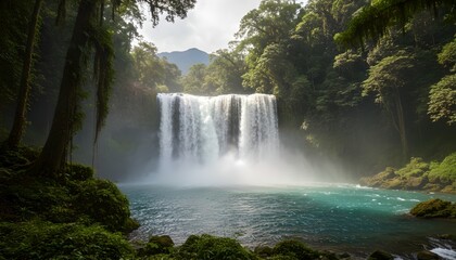 Obraz premium waterfall in kanchanaburi thailand
