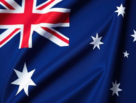 Close up of the australian flag waving in the wind