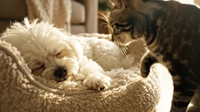 puppy sleeping on the sofa