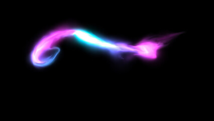 Abstract blurred magic laser . Stripes space flowing and vibrant dynamic, fiery color gradients on a black background. Led energy design featuring vibrant fiery color.