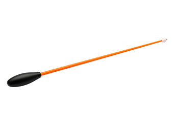 Professional conductor baton with vibrant orange stick and black handle