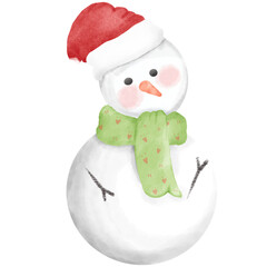 snowman with santa hat