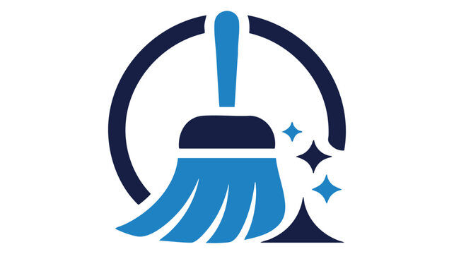 Clean sweep service broom icon