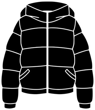 winter illustration jacket silhouette fashion logo clothing icon clothes outline style wear coat design garment warm casual apparel outerwear shape with vector graphic background