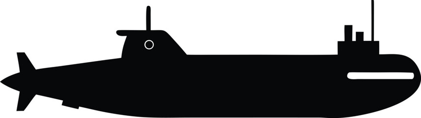 Submarine Silhouette – Underwater Vessel Vector Icon