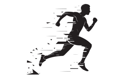 Silhouette of a running man abstract vector illustration of speed and motion great for sports and fitness designs