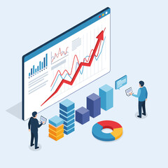 Analyzing business growth and financial performance metrics on a digital dashboard.