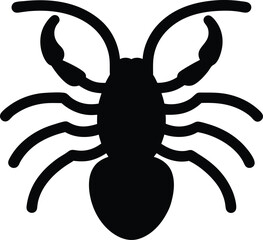 Water Scorpion Silhouette – Aquatic Insect Vector Illustration