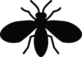 Whitefly Silhouette – Agricultural Pest Insect Vector Illustration