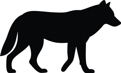 Howling Wolf Silhouette – Wild Animal Vector Illustration