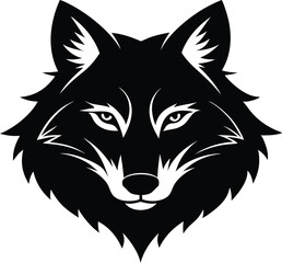 Wolf Head Silhouette – Detailed Wild Animal Vector Illustration