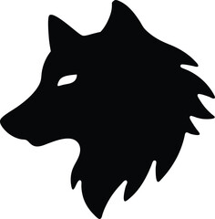 Wolf Head Silhouette Profile – Minimal Wild Animal Vector Illustration