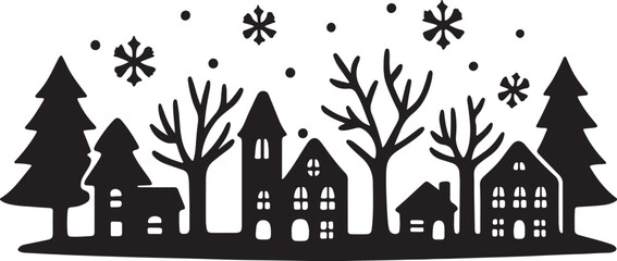 Spooky castle on a hill in the woods at night vector illustration
