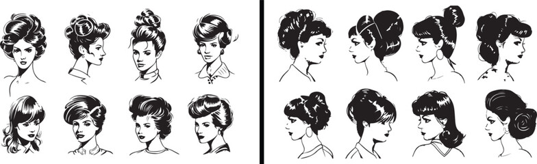 woman portrait sketch, vintage female illustration, beauty art drawing, feminine style vector, hair and makeup design, aesthetic line artwork, minimalist character portrait, classic woman design, eleg