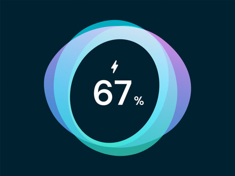 Electric Vehicle battery charging Dashboard Interface with battery percentage in Abstract circle gradient circles Movement vector design concept. Battery charging dashboard for ui, ev car, infographic
