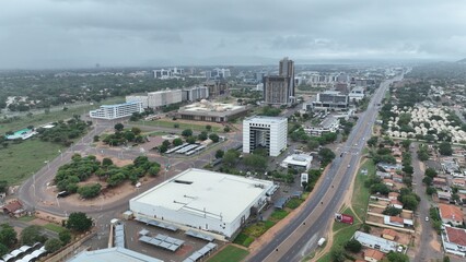 Gaborone CBD aerial view during the rainy season in Botswana, Africa