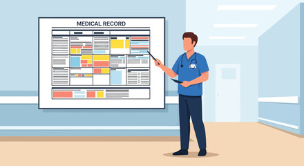 Medical Professional Presenting Analysis Of Patient Information Within A Hospital Setting