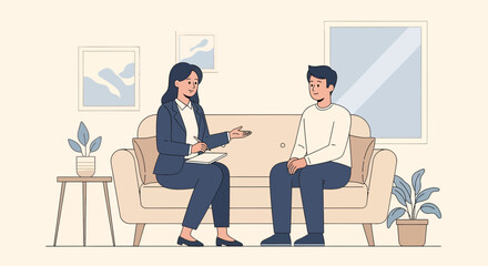 Fototapeta premium Therapist Consulting Patient While Gathering Information And Providing Guidance