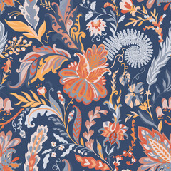 Ornate Floral Garden Seamless Pattern