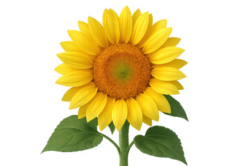 Fototapeta premium Sunflower blooming with vibrant yellow petals, bringing summer happiness and natural beauty, isolated on transparent background