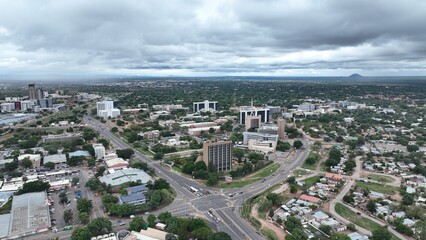 Fototapeta premium Gaborone city centre and its Government enclave buildings in Botswana, Africa
