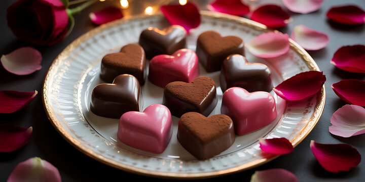 Indulge in sweet romance with heart shaped chocolates, perfect for Valentine's Day gifts, anniversaries, or just because moments of love and affection with decadent treats