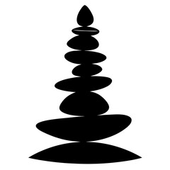Balanced Stone Tower Silhouette Vector