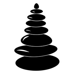 Balanced Stone Tower Silhouette Vector