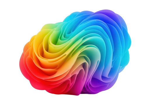 Abstract rainbow colored swirl, a vibrant and eye catching design element