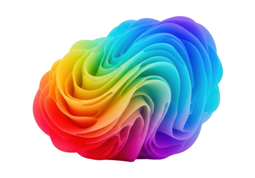 Abstract rainbow colored swirl, a vibrant and eye catching design element