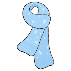 Cozy Winter Scarf Illustration, Warm Knit Scarf Clipart for Planner, Sticker, and Printable Designs