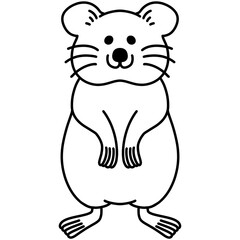 Outline of a quokka illustration 