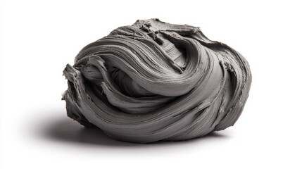 "Smeared grey plasticine (modeling clay) isolated on a white background, clipping path included."