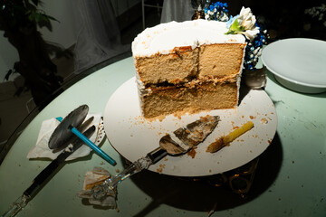 Wedding cake after party celebration messy dessert