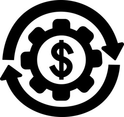 Robotic and Automation Icon of Artificial Intelligence, Machine Learning, and Industrial Robot Symbols, Black Flat Vector AI Technology and Innovation Design