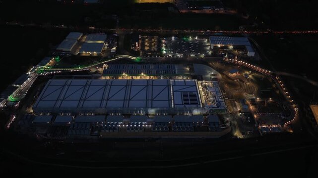 New build data center in Waltham Cross, United Kingdom. Data storage, processing, and distribution. Critical support systems for internet and information technology.
