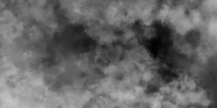 Abstract ash cloud and smoke texture in dark background. White Black fog effect transparent smoke isolated dark dramatic sky with black stormy clouds.  creative and decorative fractal smoke art