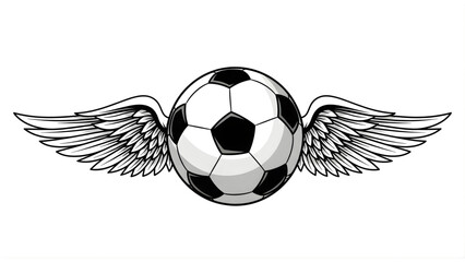Soccer Ball With Wings Symbol of Flight, Sport, Freedom and Ambition