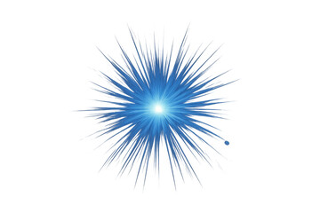 Fototapeta premium Blue bright light burst effect glowing with starburst rays and lens flare on transparent background