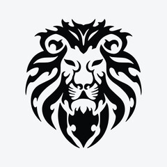 Tribal Lion Head Logo Vector