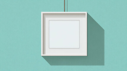 Square picture frame isolated on a wall