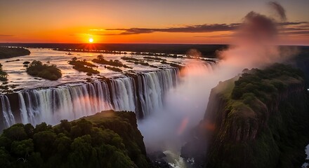 niagara falls at sunset