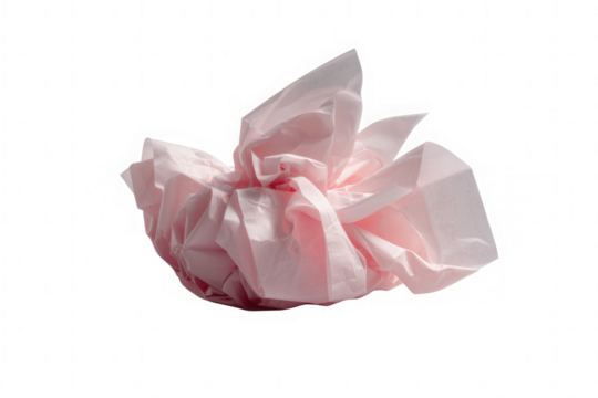 Crumpled pink packaging paper